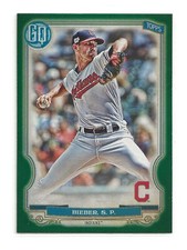 SHANE BIEBER 2020 Topps Gypsy Queen Green Parallel Cleveland Indians (#164)
