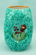 Ugo ZACCAGNINI VASO ceramica maiolica fiori bassorilievo ART DECO stile Vietri