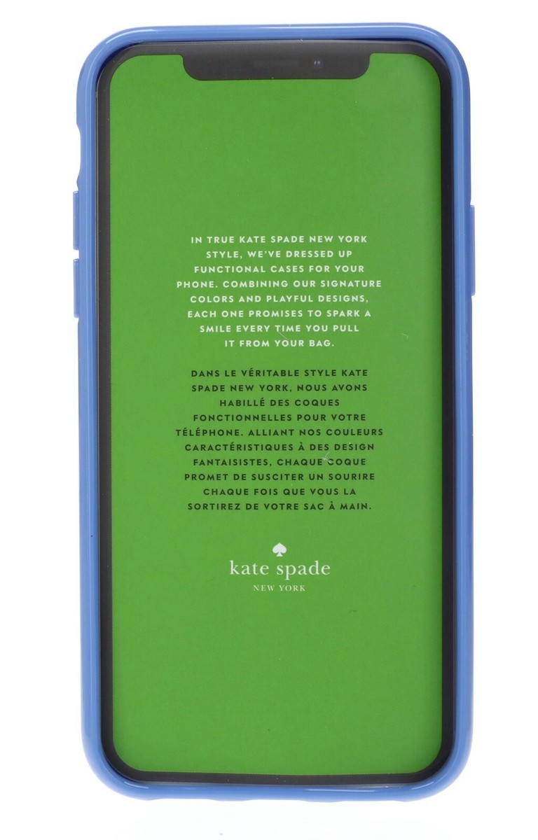 kate spade◇iPhone Xケース◇手帳型デニム◇エンブリッシュ