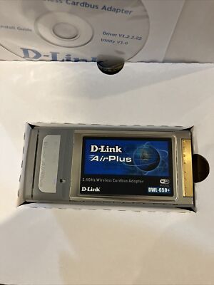 Vintage D-Link Air Plus Wireless Network 2.4GHz CARDBUS Adapter DWL-650+