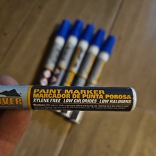 blue Medium Bullet Tip Xylene-Free Rock River Paint Marker QTY 5