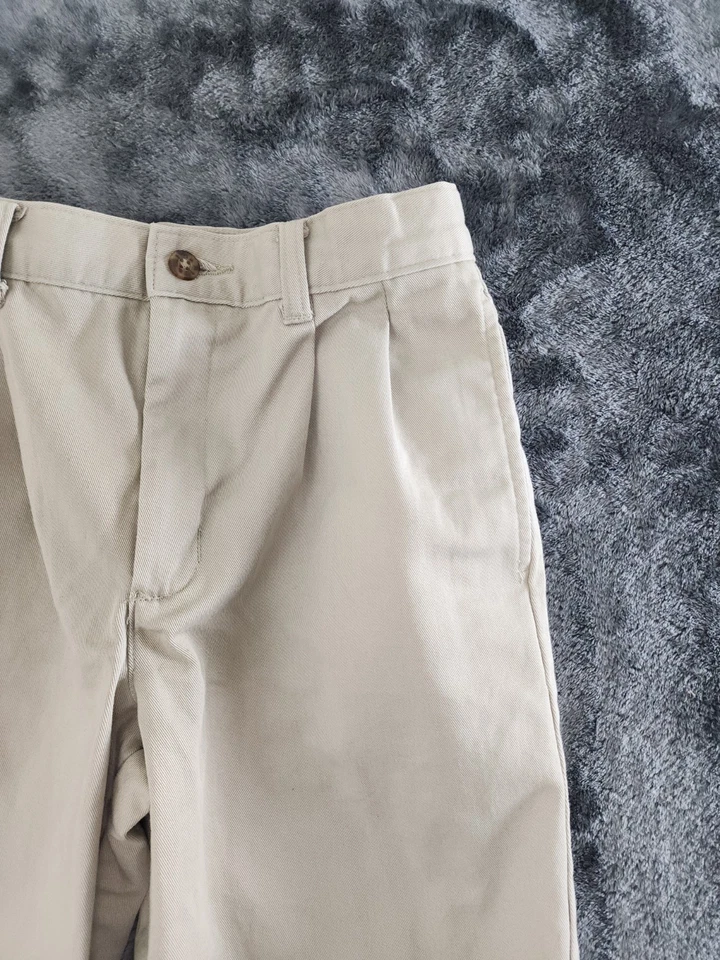 Pantalones de vestir formales George caqui tostado claro niños talla 10 ajuste regular 100 % algodón Foto 3 de 4