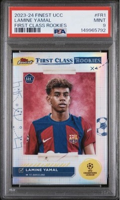 2023-24 Topps Finest Lamine Yamal RC First Class Rookies #FR1 FC Barcelona PSA 9