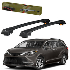 Roof Racks Cross Bars Black-Gray Aluminum For Toyota Sienna 2021-2027 Lockable