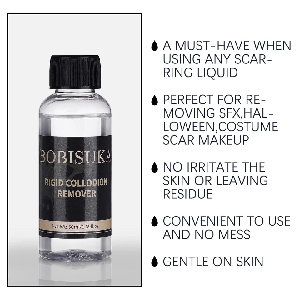 BOBISUKA Rigid Collodion Remover 50ml for Scar Makeup Removal Professional Speci - Image 3 of 4
