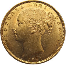 1881-S Queen Victoria Shield Reverse Sovereign