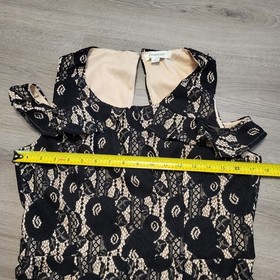 Francesca's Black Floral Lace Cold Shoulder Romper Dark Romantic size Large