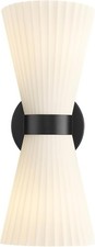 Modern Black Wall Sconce - Frosted Glass Bathroom Vanity Light