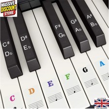 Keyboard Stickers - Piano Note Labels for 37 49 61 88 Key Pianos - Easy Learning