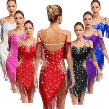 Women Dress Hip Hop Dancewear Clubwear Skirts Asymmetrical Shiny Stage Tassel