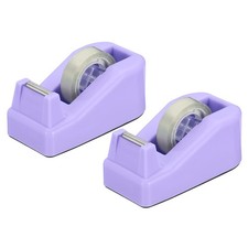 2pcs Tape Dispenser Desk,Small Tape Dispenser Cute Desktop Dispenser,Purple