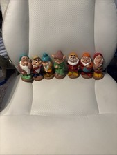 Vtg Disney Snow White  the 7 Dwarfs Vinyl Bath Toy Set