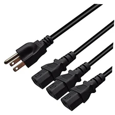 Computer Power Splitter Cord, NEMA 5-15P to 3X C13 - C13 3ft/1m 5-15P to 3XC13