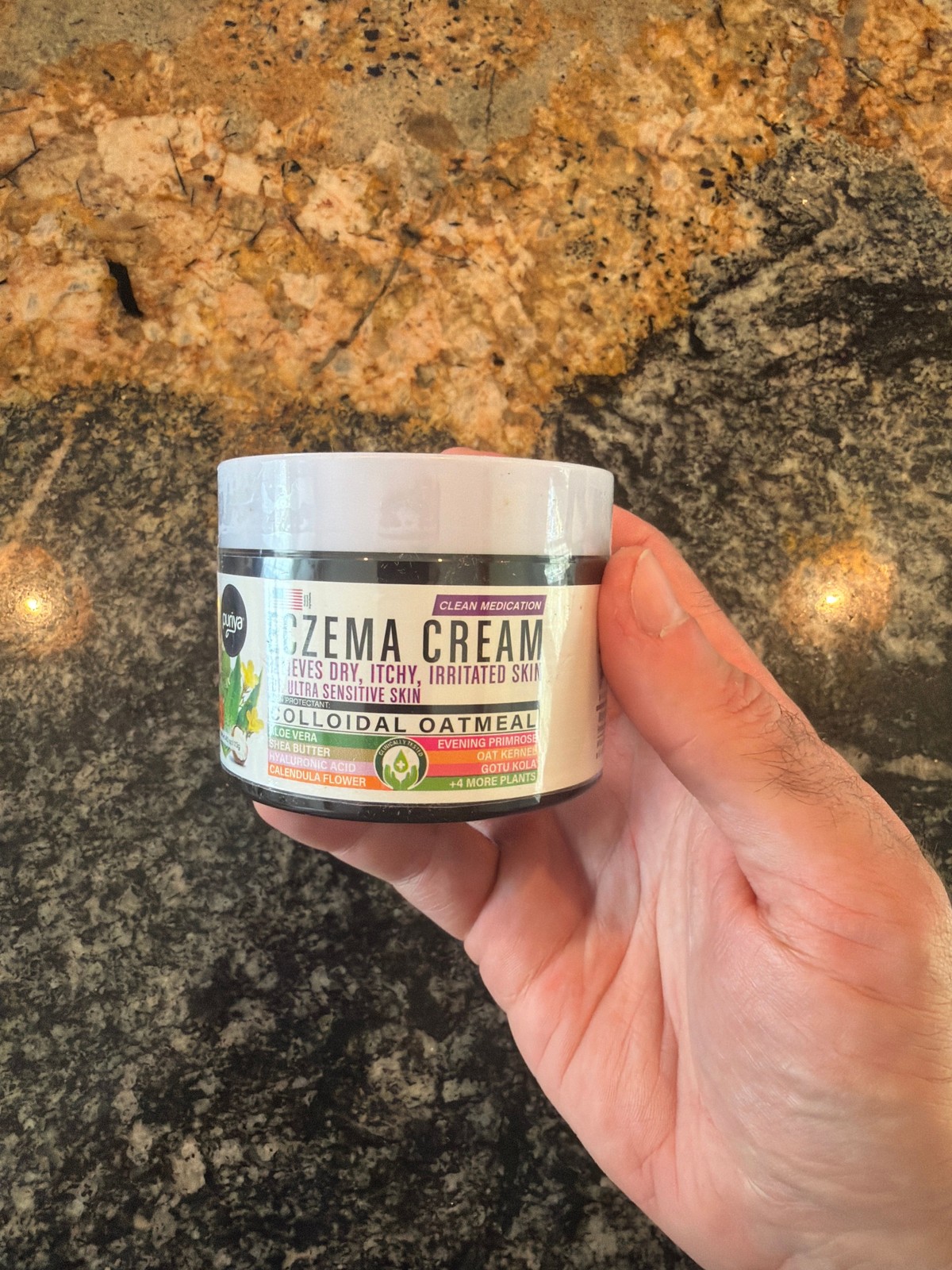 Puriya Eczema Cream Colloidal Oatmeal Dry Itchy Irritated Skin Relief 4 oz