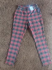 Tommy Hilfiger women  s plaid skinny ankle pants with a slight stretch-size 4.