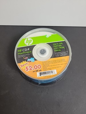 HP CD-R Inkjet-Printable Disks 25pk 700MB White Matte Print on Disc Sealed