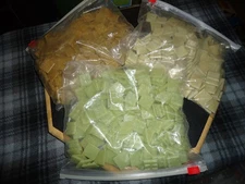 3lb(approx) Ivory/Golden Amber/Pistachio Green Glass Mosaic Tile Lot – ¾x¾ Inch