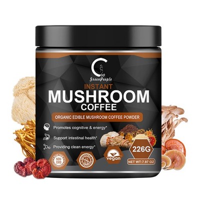 200g Mushroom Coffee Natural Chaga, Reishi, Lion's mane Instant Coffee Powder