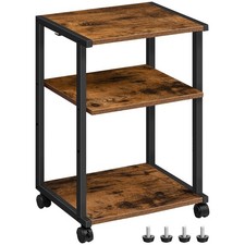 Mobile Printer Stand 3-Tier Printer Cart Under Desk with Storage Rolling
