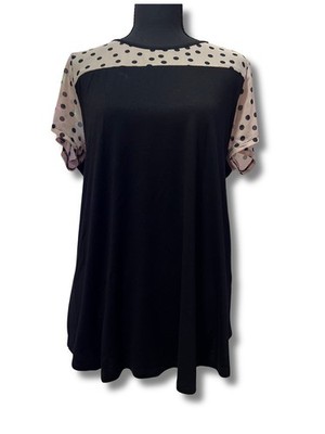 Siren Lily Maternity Women s Top Black Pink Polka Dots Gossip Girl Blair Waldorf