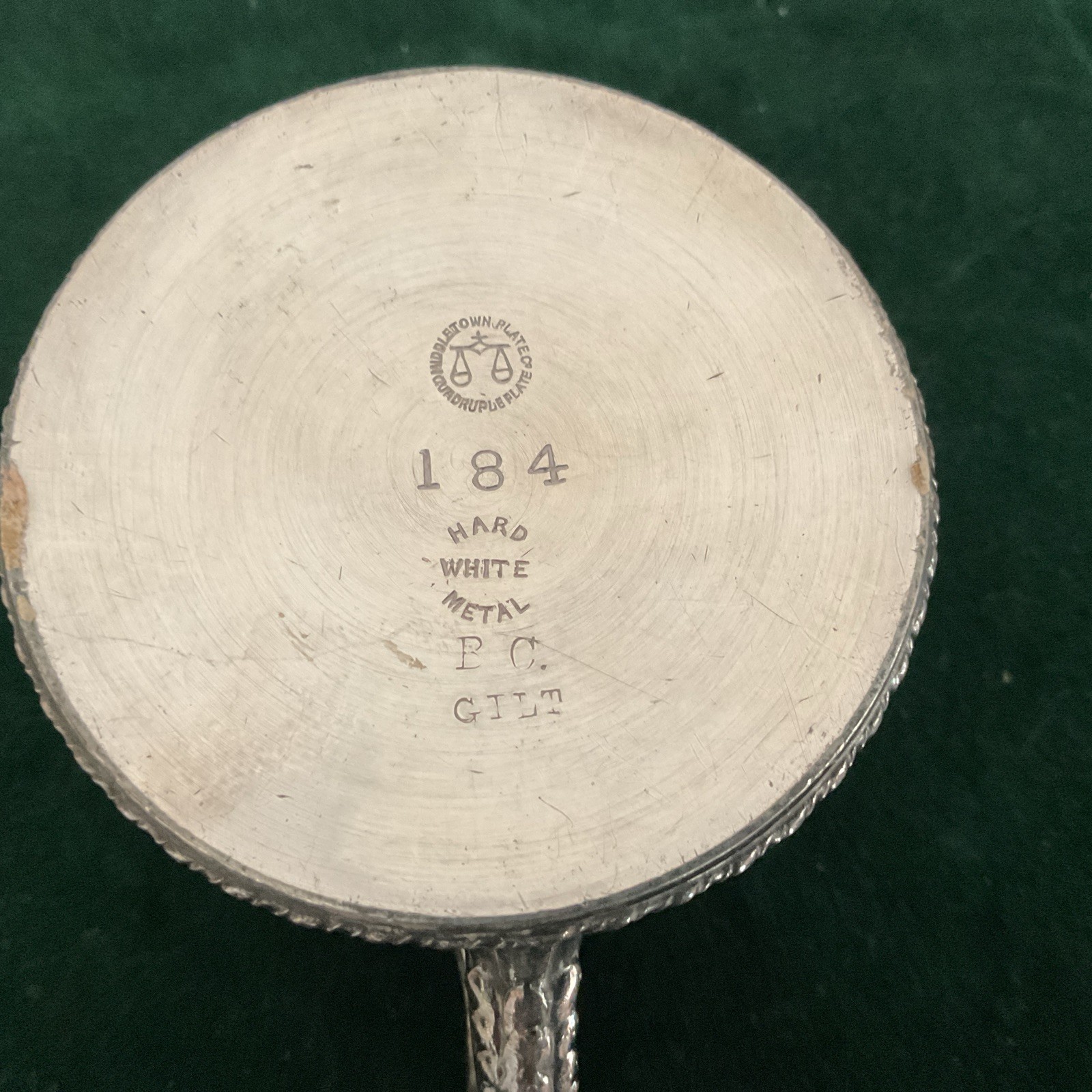 Antique Middletown Plate Co. Quadruple Plate Baby Cup 184 Hard White Metal