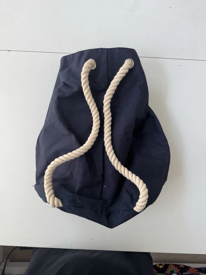 Jean Paul Gaultier Navy Canvas Drawstring Backpack One Size - Image 2 of 3