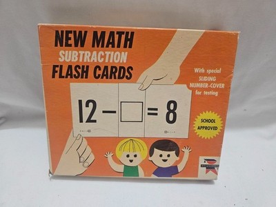 1966 New Math Subtraction Flash Cards Ed-U-Card Complete