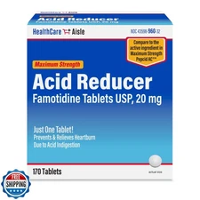 HealthCareAisle Famotidine 20 mg, 170 Tablets, Maximum Strength Acid Reducer,