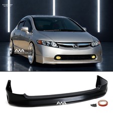 Fits 2006-2008 Honda Civic Sedan 4dr Mugen Style Pu Front Bumper Lip Spoiler Fits 2006-2008 Honda Civic Sedan 4dr Mugen Style Pu Front Bumper Lip Spoiler