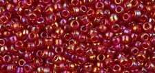 15/0 TOHO ROUND Transparent Rainbow Ruby Seed Bead 8g