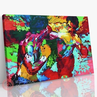 Rocky Balboa vs Apollo Leroy Neiman Film Zitate Wandbild Wohnzimmer Leinwand