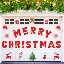 Large Merry Christmas Garage Door Magnets Decorations, 26 Pcs Christmas Magne...