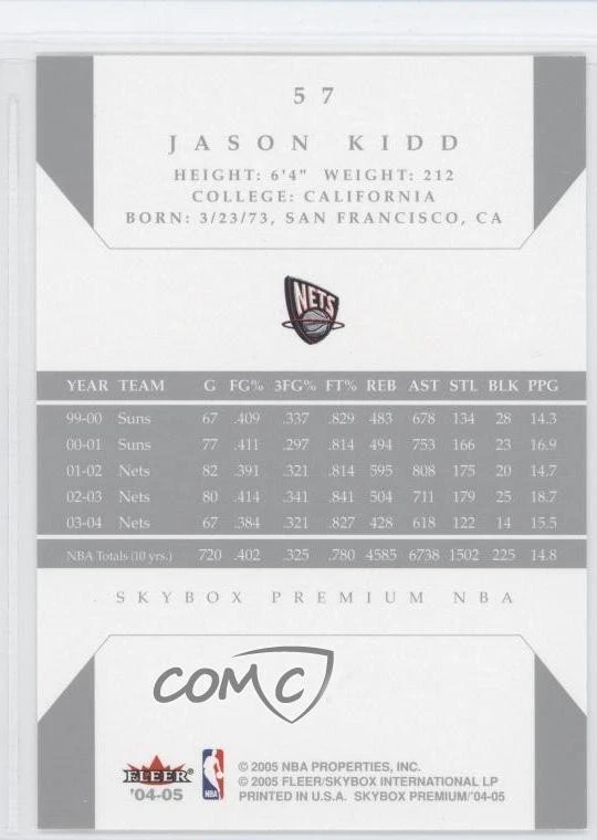 2004-05 Skybox Premium Jason Kidd #57 HOF - Image 2 of 2