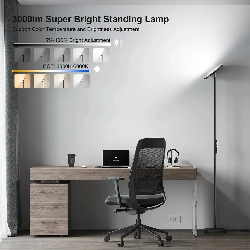 SUNMORY Floor Lamps for Living Room, 32W/3000LM Super Bright LED Floor Lamp w... - Image 2 of 4