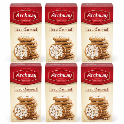 6 packs NEW Archway Homestyle Soft Iced Oatmeal Cookies 9.25 oz Free Shipping
