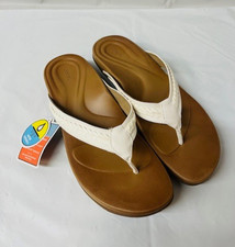 Aetrex Women's Emmy Braided Thong Sandal in White, Size 10- NEW/ NO BOX