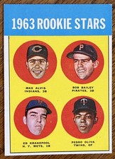 1963 TOPPS TONY OLIVA / ED KRANEPOOL ROOKIE RC BASEBALL CARD#228 NICE CARD! READ. rookie card picture