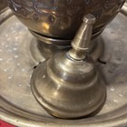 Authentic Vintage Moroccan Brass Hand Washing Basin and Kettle, Two-Handle Basin — photo 10
