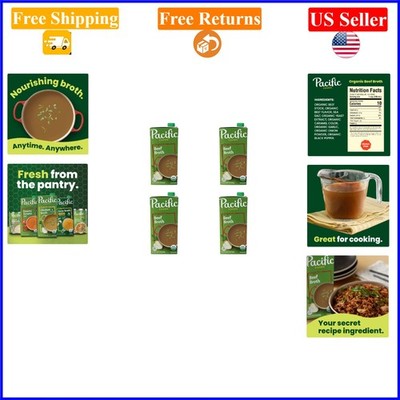 Organic Beef Broth 32oz Carton Pack of 4, Gluten-Free,  Quality