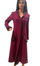 Chanel Fuchsia Wool Boucl  Coat Dress Silk Lined FR 40 France