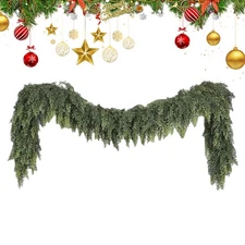 Christmas Cedar Garland, Artificial Real Touch Greenery Pine Holiday Party Props