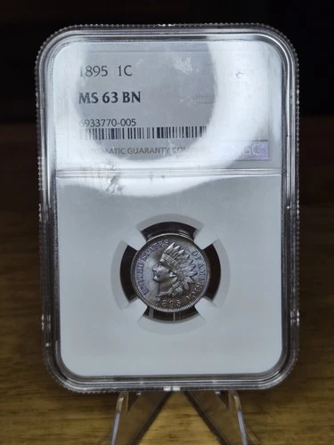 1895 Indian Head Cent NGC MS63 BN WITH TONING!!
