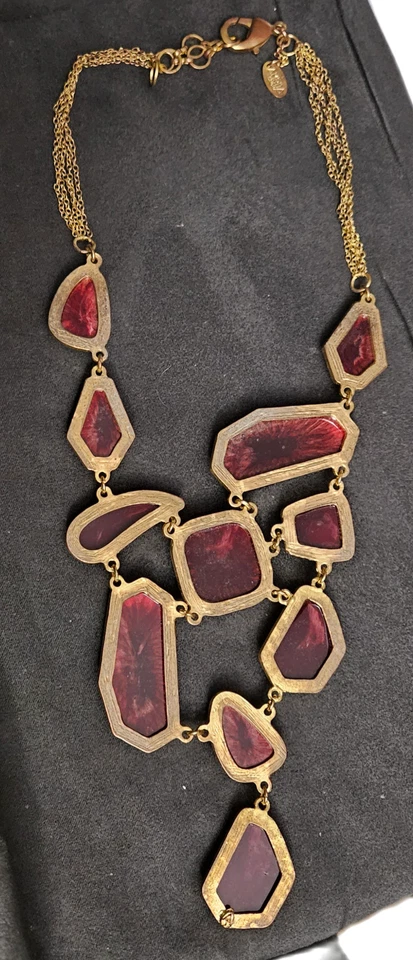 Ожерелье с красным камнем AMRITA SINGH цепочка 16 17 18 дюймов подпись 24 дюйма - Изображение 4 из 4