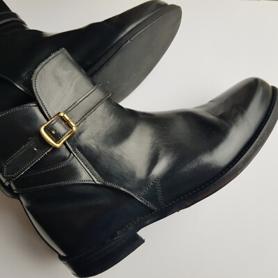 Sam Walker London Herren Schwarz Leder Schnalle Chelsea Boot Schuh UK9 US10 Euro43