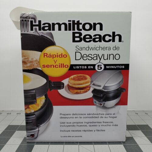 Hamilton Beach Frühstück Sandwichmaker Silber schnell und einfach 25475 NEU/VERSIEGELT - Bild 4 von 7
