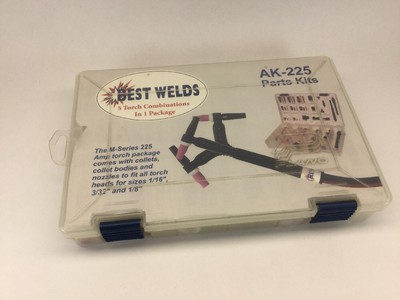 Best Welds AK-225 Parts Kits  M-225 Series 225 Amp Torch Kit Sizes 1/16,3/32,1/8