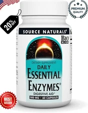 Source Naturals Essential Enzymes 500mg 60 Caps Bio-Aligned Multiple Enzyme