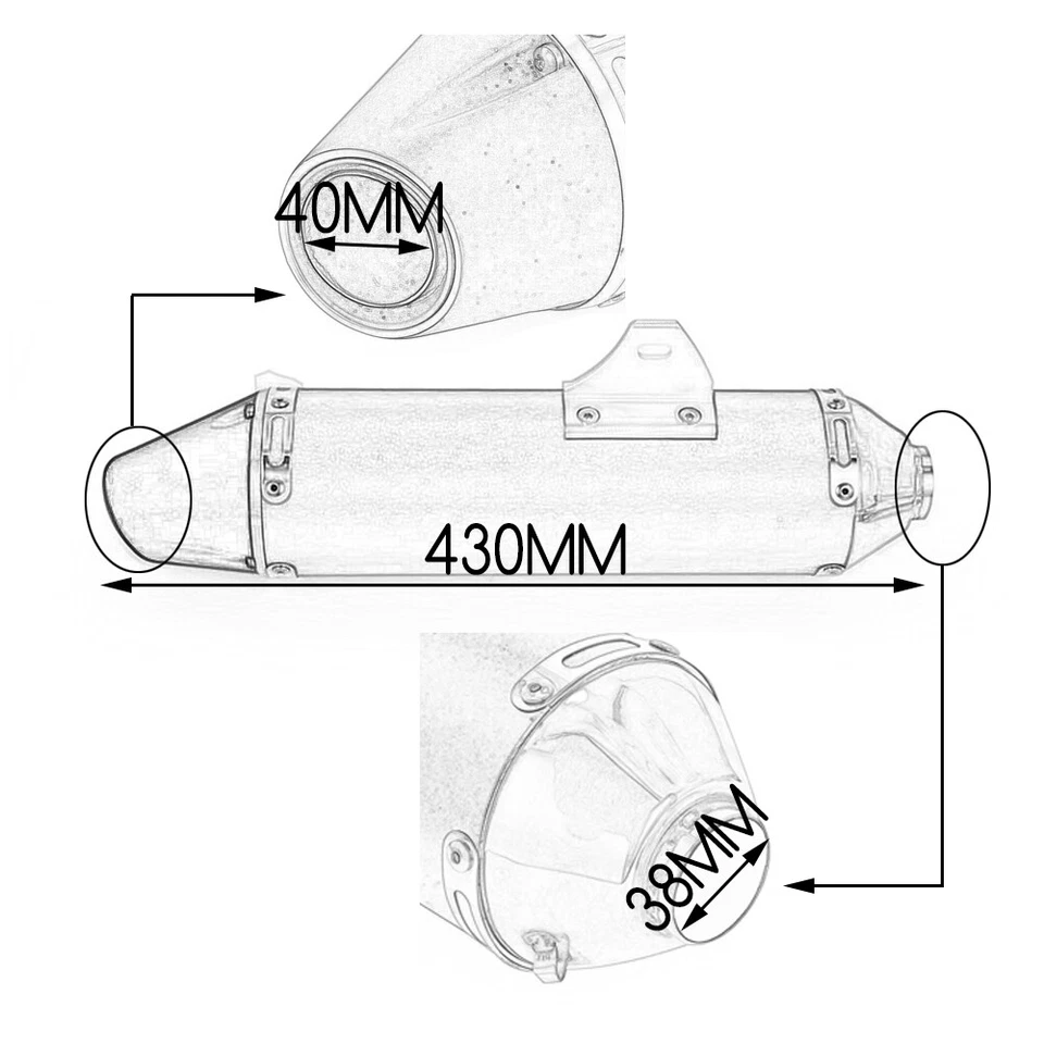 Sistema de tubo de silenciador de escape completo para HONDA CRF150F CRF230F 2003-2017 HAWK250 Foto 3 de 4