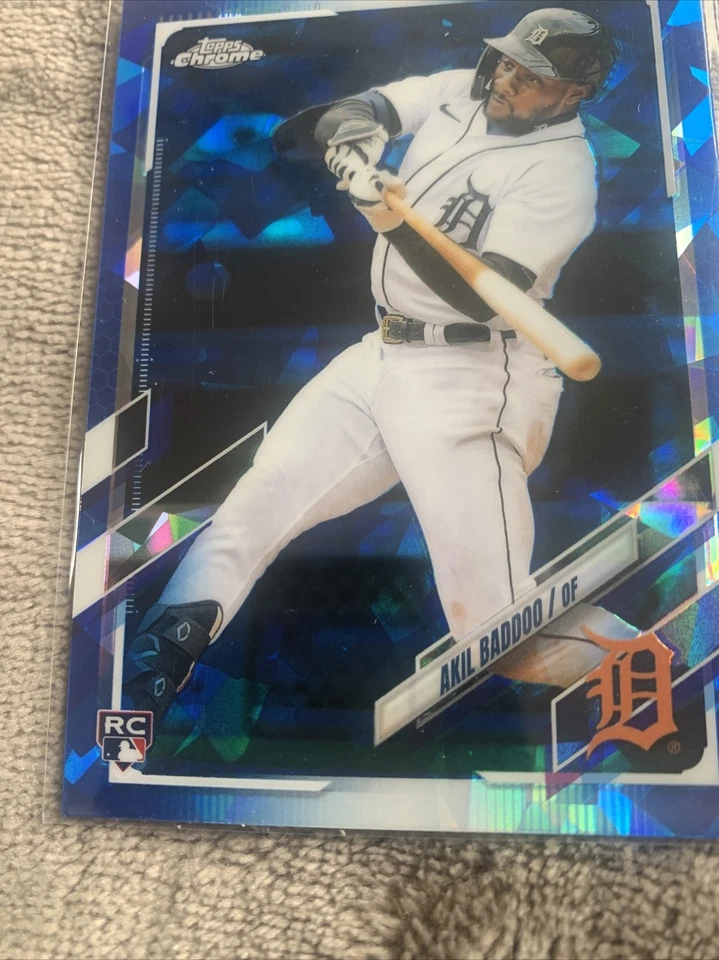 2021 Topps Chrome Update Sapphire Akil Baddoo RC Detroit Tigers #US196 - Image 3 of 4