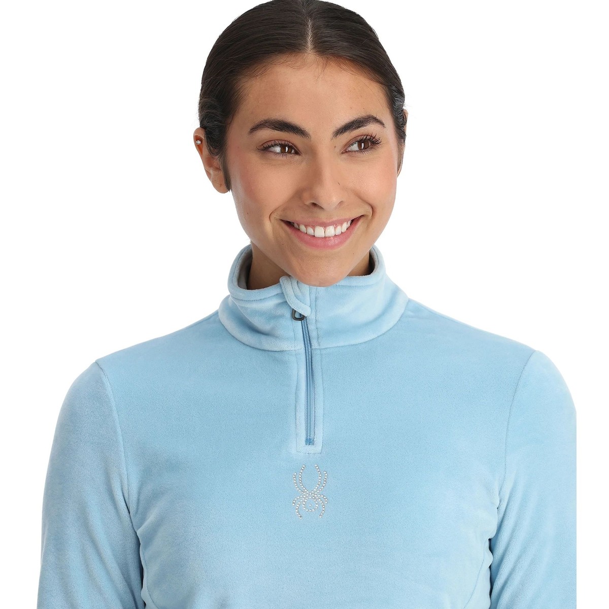 スパイダー Spyder Shimmer Bug 1u002F2 ジップ レディース シャツ トップス Blue Drift Spyder Shimmer Bug 1/2 Zip Women's Shirt, Blue Drift, Large